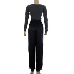 مملوكة مسبقًا Stella McCartney Black Palazzo Slit Silk Pants S