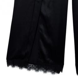 مملوكة مسبقًا Stella McCartney Black Palazzo Slit Silk Pants S