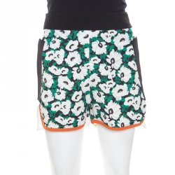 Multicolor Floral Printed Stretch Knit Kristelle Shorts