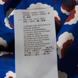 Pre Owned Stella McCartney Indigo Floral Printed Silk Wilson Blossom Shirt M