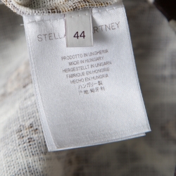 مملوكة مسبقًا Stella McCartney Cream Animal Print Linen Short Sleeve Oversized Blouse M