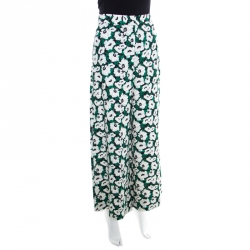 Pre Owned Stella McCartney Black Floral Printed Wide Leg Maude Pants M