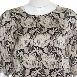 Pre Owned بلوزة بيجامة ستيلا مكارتني حرير مطبوع دانتيل مورد M