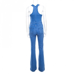 Stella McCartney Indigo Light Washed Wide Leg Denim Overalls S