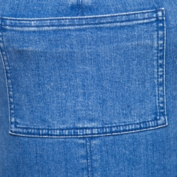 Stella McCartney Indigo Light Washed Wide Leg Denim Overalls S