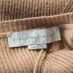 Pre Owned Stella McCartney Toffee Brown Ribbed Knit Wool Handkerchief Hem Sweater M
