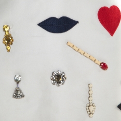 Pre Owned Stella McCartney White Embellished Applique Detail Rex Mini Skirt M