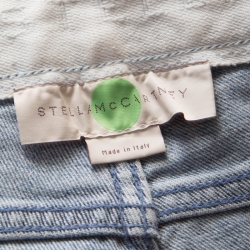 Pre Owned Stella McCartney Indigo Wild Cat Foil Printed Denim Skinny Ankle Jeans M