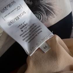 Pre Owned Stella McCartney Multicolor Cat Print Silk Asymmetric Hem Ilona Dress M