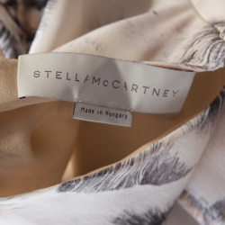 Pre Owned Stella McCartney Multicolor Cat Print Silk Asymmetric Hem Ilona Dress M