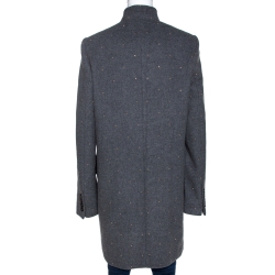 Pre Owned Stella McCartney Grey Wool Embellished Coat L