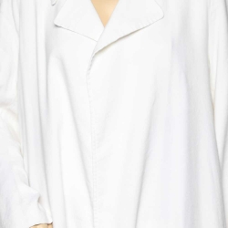 Pre Owned Stella McCartney Off White Linen Long Overcoat L