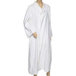 Pre Owned Stella McCartney Off White Linen Long Overcoat L