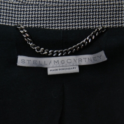 Pre Owned Stella McCartney Black Patterned Wool Contrast Back Blazer M