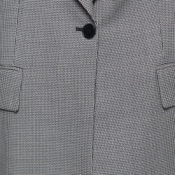 Pre Owned Stella McCartney Black Patterned Wool Contrast Back Blazer M