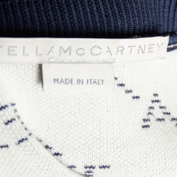 Stella McCartney Navy Blue Logo Intarsia Cotton Knit Crewneck Sweatshirt S