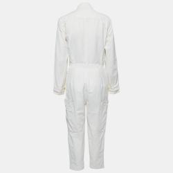 Pre Owned Stella McCartney White Linen-Blend Alessia Jumpsuit S