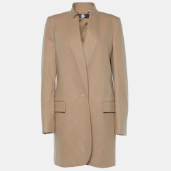 Pre Owned Stella McCartney Beige Wool & Cashmere Mid Length Coat M