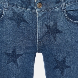 Stella McCartney Blue Star Print Denim Flared Jeans S/Waist 28.5"