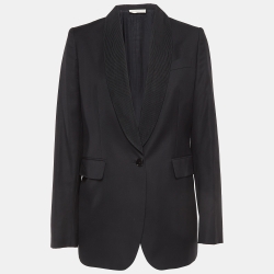 Black Wool Shawl Collar Single Breasted Coat