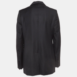 Pre Owned Stella McCartney Black Wool Shawl Collar Single Breasted Coat M