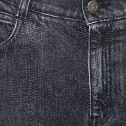 Pre Owned Stella McCartney Black Denim Logo Detail Slim Fit Jeans M/Waist 32"