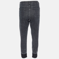 Pre Owned Stella McCartney Black Denim Logo Detail Slim Fit Jeans M/Waist 32"