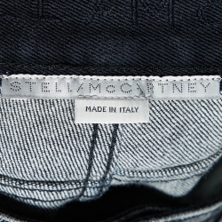 Pre Owned Stella McCartney Black Denim Logo Detail Slim Fit Jeans M/Waist 32"
