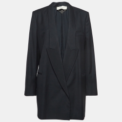 Black Wool Single Breasted Blazer