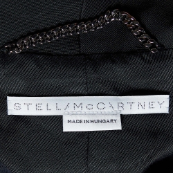 Pre Owned Stella McCartney Grey Checkered Patterned Wool Overcoat S