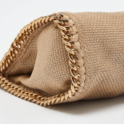 Pre Owned Stella McCartney Beige Woven Canvas Mini Falabella Tote
