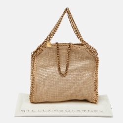 Pre Owned Stella McCartney Beige Woven Canvas Mini Falabella Tote