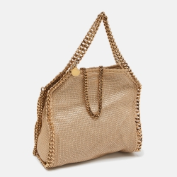 Pre Owned Stella McCartney Beige Woven Canvas Mini Falabella Tote