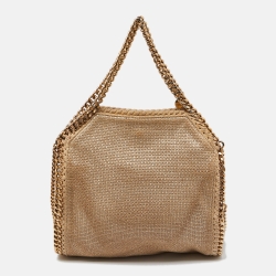 Pre Owned Stella McCartney Beige Woven Canvas Mini Falabella Tote
