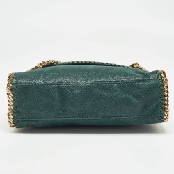 Pre Owned Stella McCartney Green Faux Leather Falabella Flap Shoulder Bag