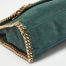 Pre Owned Stella McCartney Green Faux Leather Falabella Flap Shoulder Bag