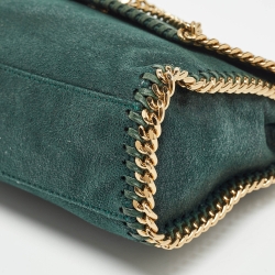 Pre Owned Stella McCartney Green Faux Leather Falabella Flap Shoulder Bag