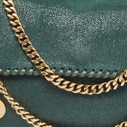 Pre Owned Stella McCartney Green Faux Leather Falabella Flap Shoulder Bag