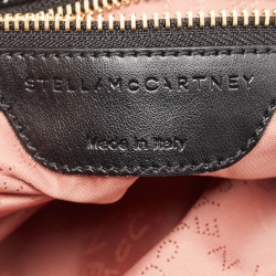 Pre Owned Stella McCartney Black Faux Leather Fold Over Falabella Tote