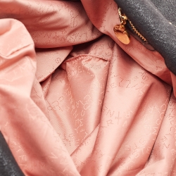 Pre Owned Stella McCartney Black Faux Leather Fold Over Falabella Tote