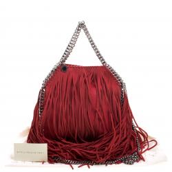 مملوكة مسبقًا حقيبة يد ستيلا ماكرتني شراشيب ميني فالابيلا جلد صناعي حمراء