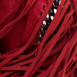 مملوكة مسبقًا حقيبة يد ستيلا ماكرتني شراشيب ميني فالابيلا جلد صناعي حمراء