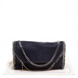 Pre Owned Stella McCartney Navy Blue Faux Leather Falabella Shoulder Bag