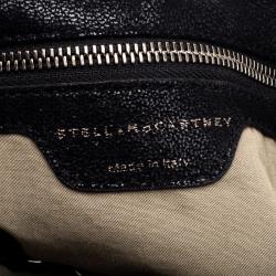 Pre Owned Stella McCartney Black Faux Leather Large Falabella Tote