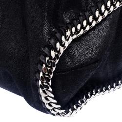 Pre Owned Stella McCartney Black Faux Leather Large Falabella Tote