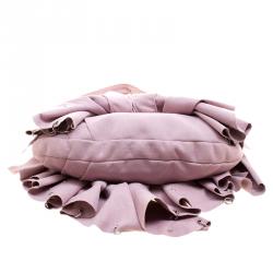 Pre Owned Stella McCartney Pink Faux Suede Pleated Shoulder Bag