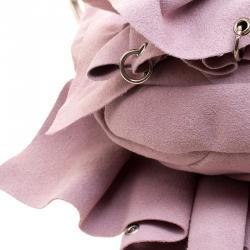 Pre Owned Stella McCartney Pink Faux Suede Pleated Shoulder Bag