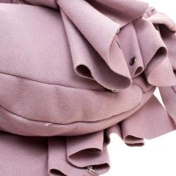 Pre Owned Stella McCartney Pink Faux Suede Pleated Shoulder Bag