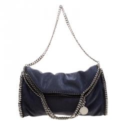 Pre Owned Stella McCartney Blue Corduroy Small Falabella Tote