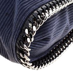 Pre Owned Stella McCartney Blue Corduroy Small Falabella Tote